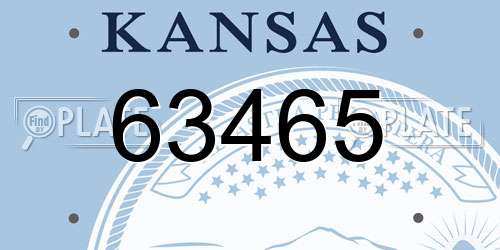 63465 Kansas License Plate