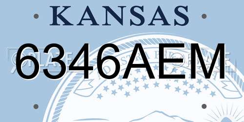 6346AEM Kansas License Plate