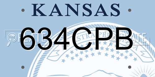 634CPB Kansas License Plate