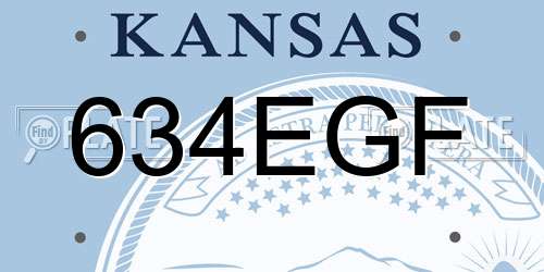 634EGF Kansas License Plate