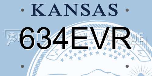 634EVR Kansas License Plate