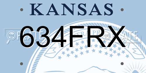 634FRX Kansas License Plate