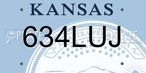 634LUJ Kansas License Plate