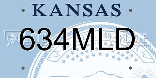 634MLD Kansas License Plate