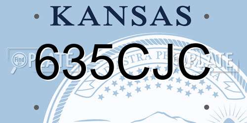 635CJC Kansas License Plate