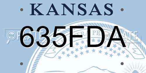 635FDA Kansas License Plate
