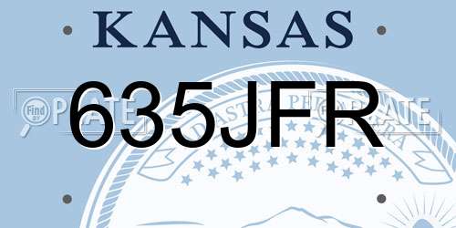 635JFR Kansas License Plate