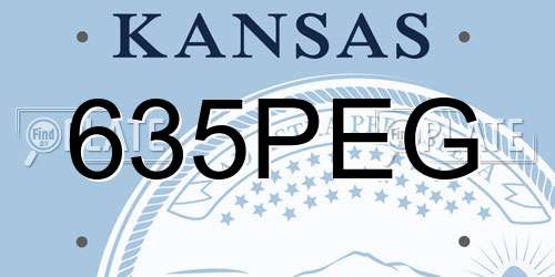 635PEG Kansas License Plate