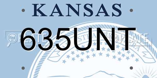 635UNT Kansas License Plate
