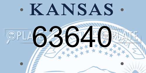 63640 Kansas License Plate