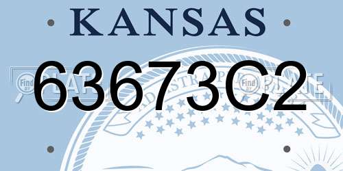 63673C2 Kansas License Plate