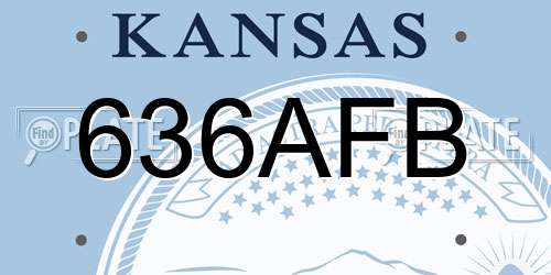 636AFB Kansas License Plate