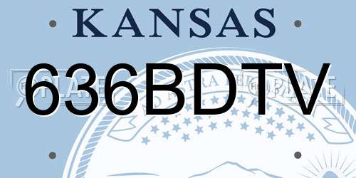 636BDTV Kansas License Plate
