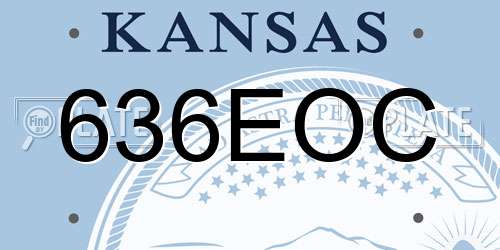 636EOC Kansas License Plate