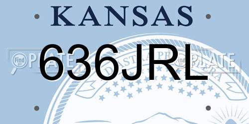 636JRL Kansas License Plate