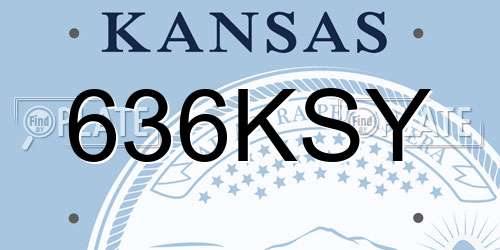 636KSY Kansas License Plate