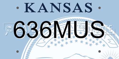 636MUS Kansas License Plate
