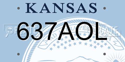 637AOL Kansas License Plate