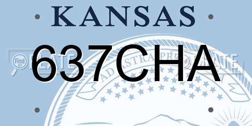 637CHA Kansas License Plate