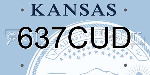 637CUD Kansas License Plate
