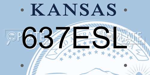 637ESL Kansas License Plate