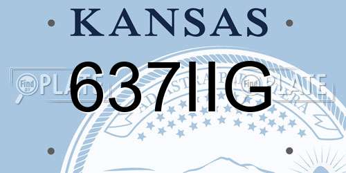 637IIG Kansas License Plate