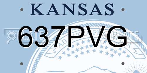 637PVG Kansas License Plate