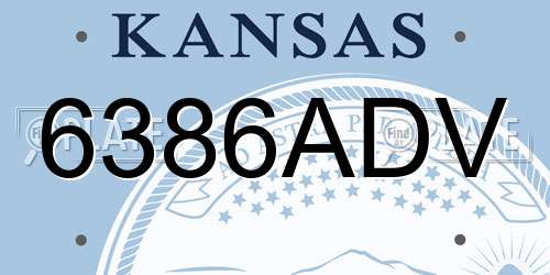 6386ADV Kansas License Plate