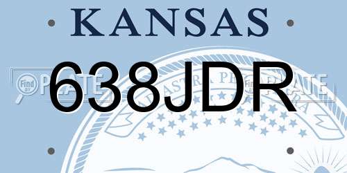 638JDR Kansas License Plate