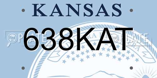 638KAT Kansas License Plate