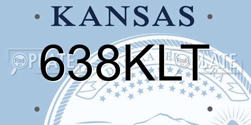 638KLT Kansas License Plate