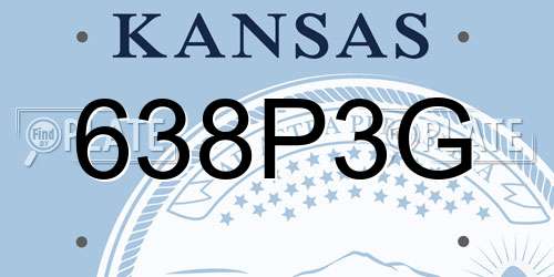 638P3G Kansas License Plate