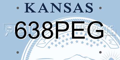 638PEG Kansas License Plate