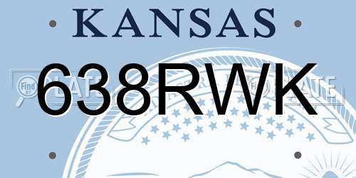 638RWK Kansas License Plate