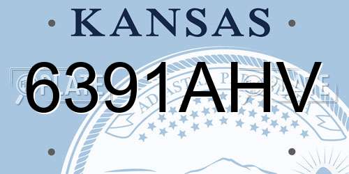 6391AHV Kansas License Plate