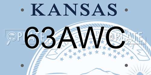 63AWC Kansas License Plate