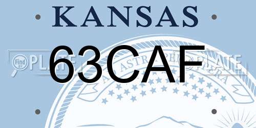 63CAF Kansas License Plate