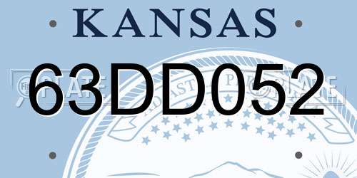 63DD052 Kansas License Plate
