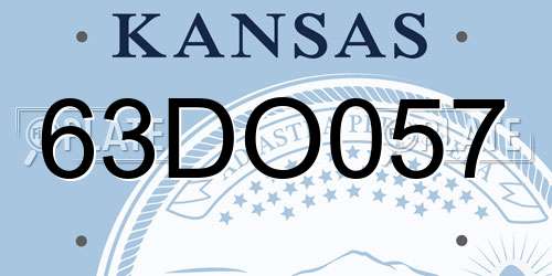 63DO057 Kansas License Plate