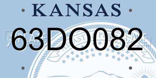 63DO082 Kansas License Plate