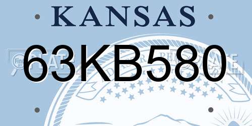 63KB580 Kansas License Plate