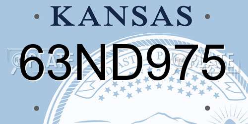 63ND975 Kansas License Plate