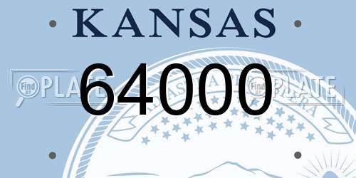 64000 Kansas License Plate