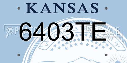 6403TE Kansas License Plate