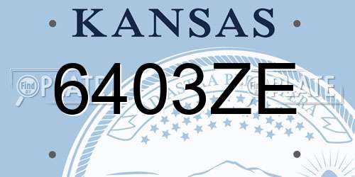 6403ZE Kansas License Plate