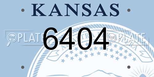 6404 Kansas License Plate
