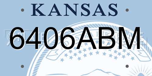 6406ABM Kansas License Plate
