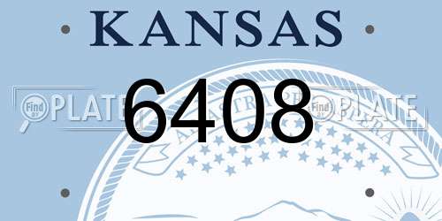 6408 Kansas License Plate
