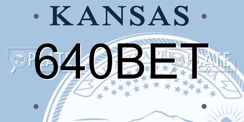 640BET Kansas License Plate