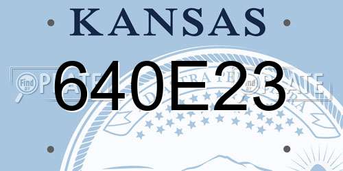 640E23 Kansas License Plate